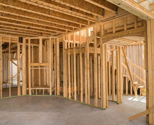 rough framing of a home